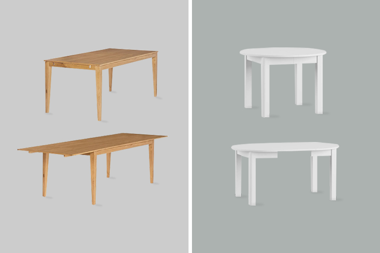 Pöytä laajennusosalla